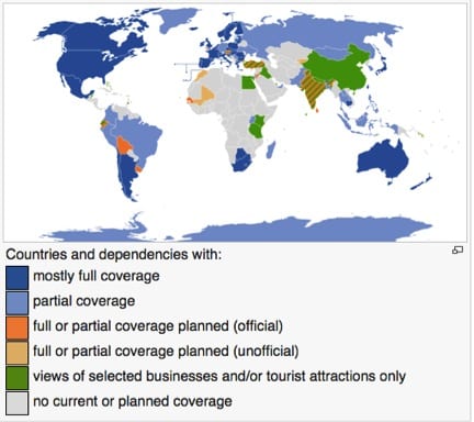 Google Street View Global Coverage