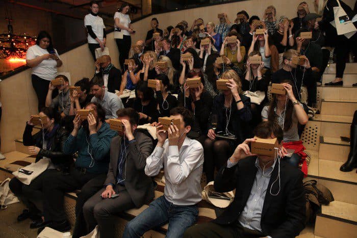 The NY Times Google Cardboard project - not quite Wearables but it was VR on your face