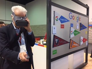 Emory Craig trying out Daydream View at Educause