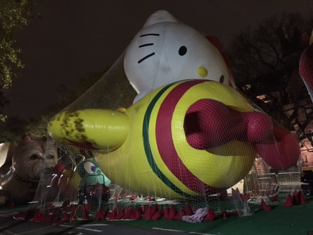 Thanksgiving Day Parade balloon inflation