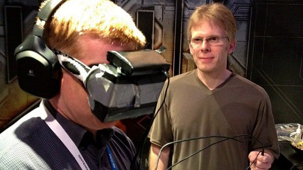 John Carmack demos a customized Doom BFG on an early Rift prototype at E3, June 2012