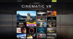 Cinematic VR in the Jaunt app.