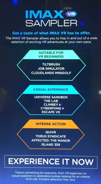 IMAX VR Arcade Experiences