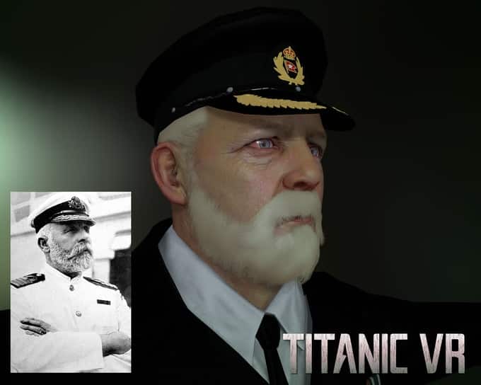 A rendering of the Titanic Captain in VR