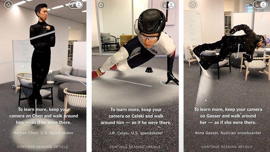 New York Times AR app for iOS on the Olympic Athletes