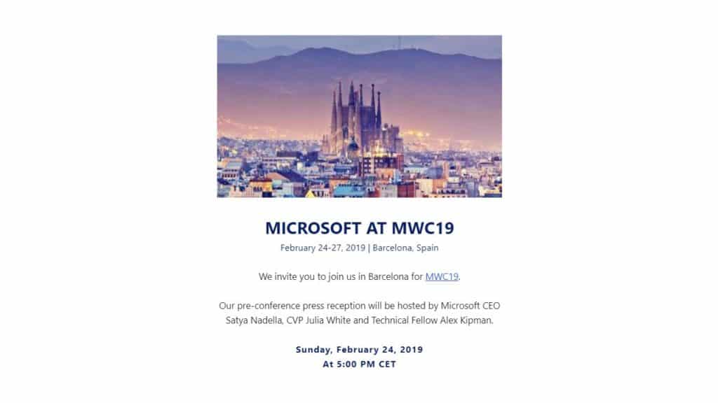 Microsoft MWC Invite that suggests that HoloLens 2 may arrive