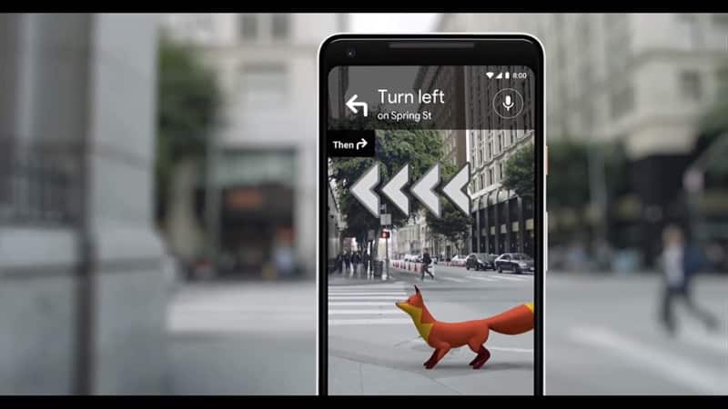 AR Google Maps Guiding Fox