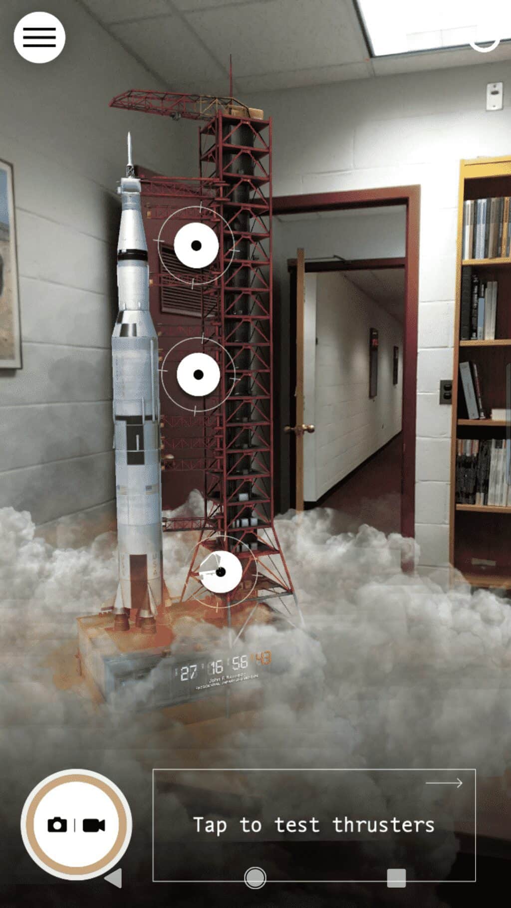 Screenshot from AR Moon Rocket