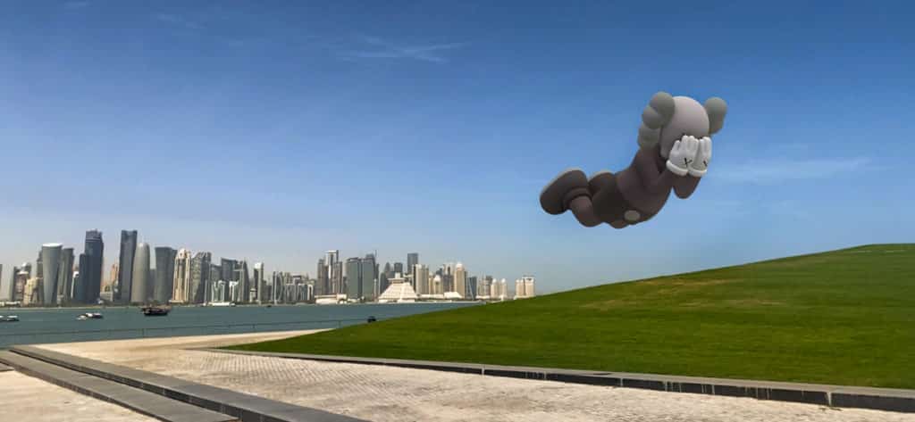 KAWS's AR art in Doha (MIA Park – Museum of Islamic Art), Qatar.