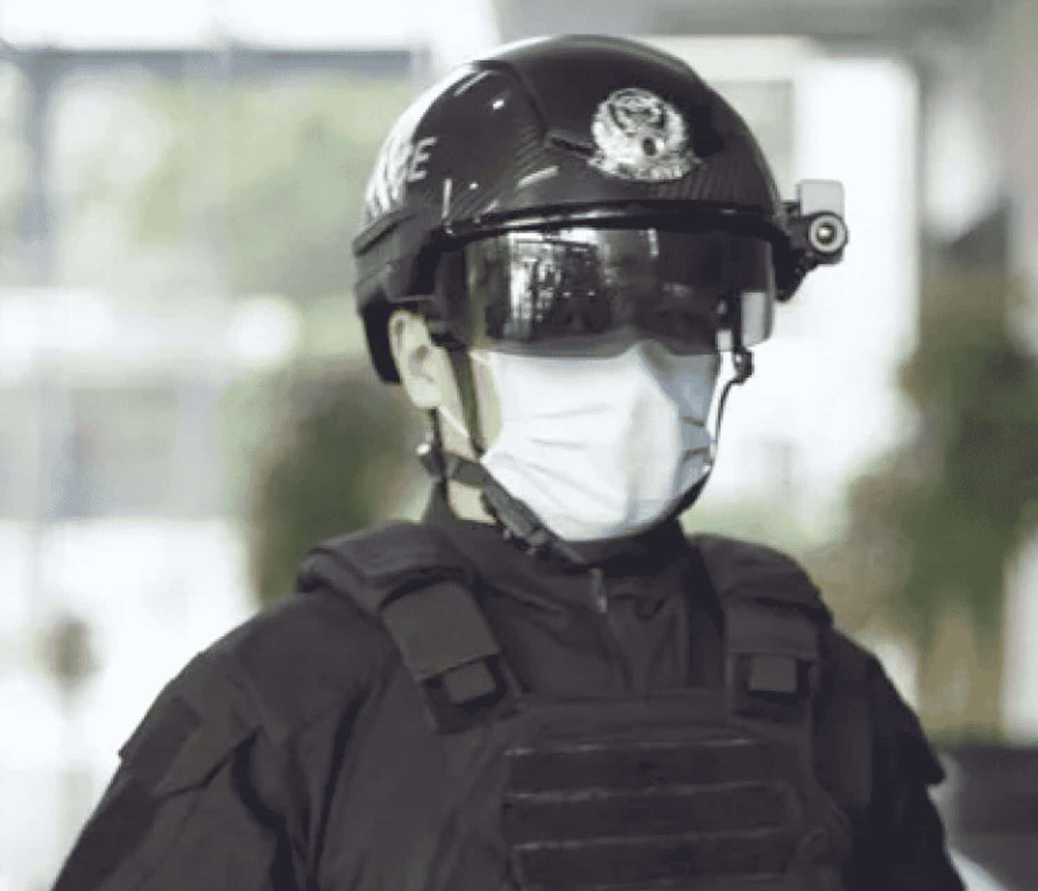 Coronavirus fighting AR helmet in use in China.