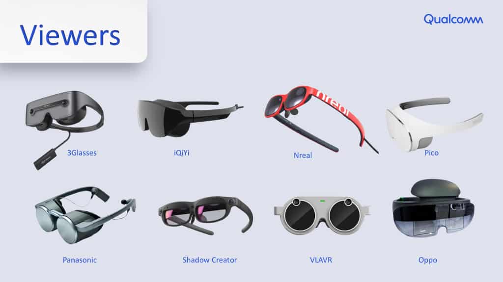 XR Glasses and viewers that are already compatible with Qualcomm's standards.