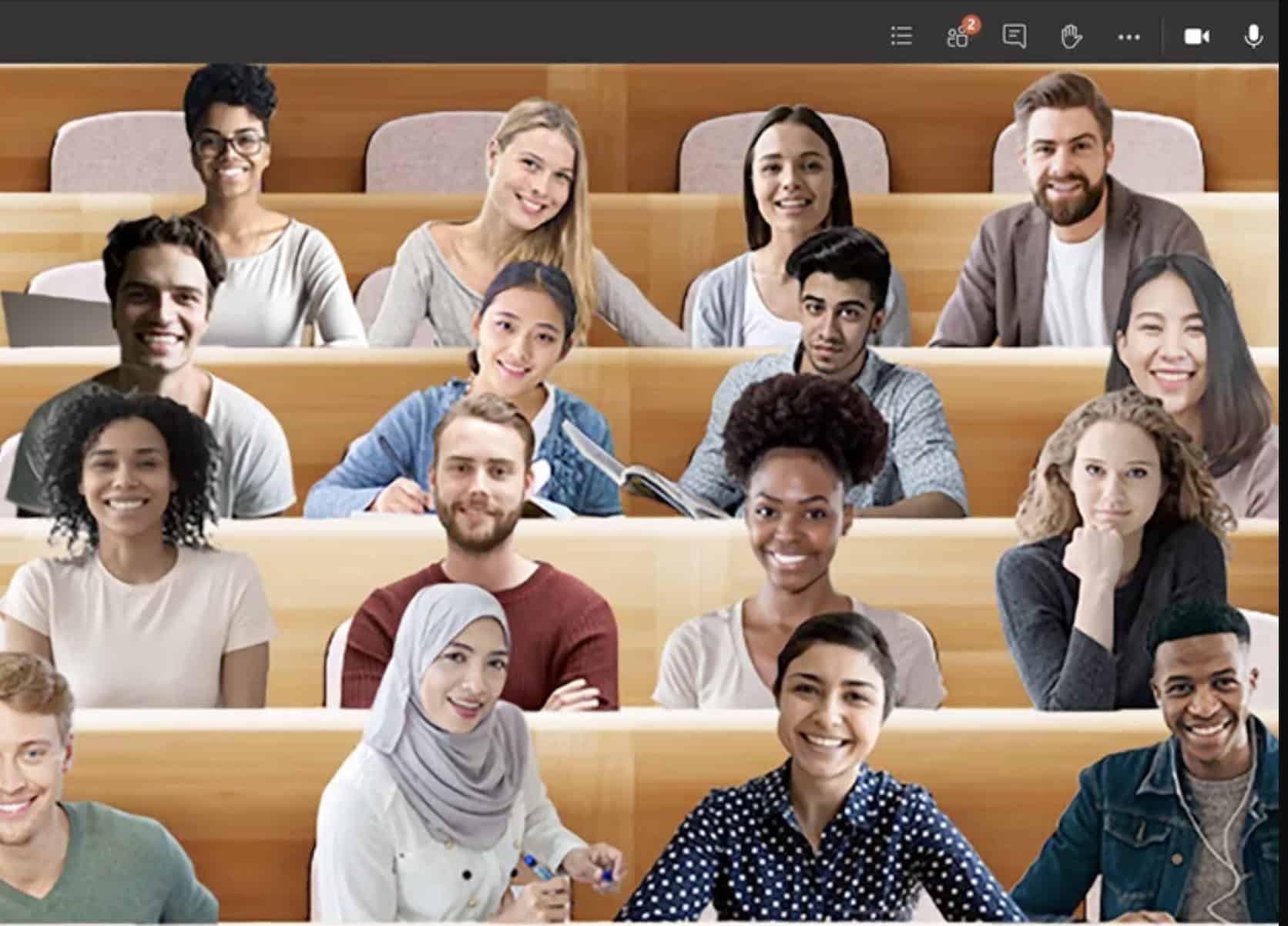 Microsoft's virtual auditorium style classroom in Teams