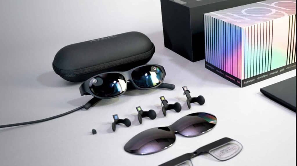 All the components in the Nreal Light AR Glasses.