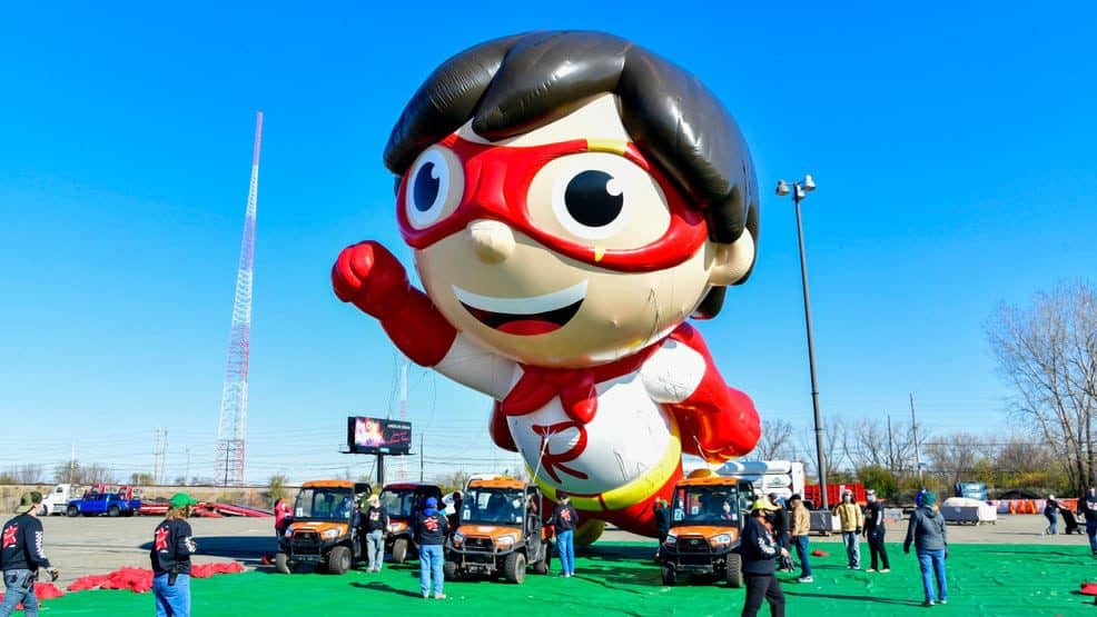 Prepping a balloon for the 2020 Thanksgiving Day Parade. 