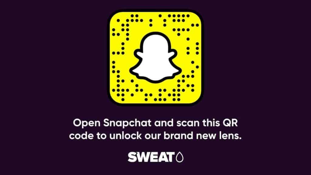 Snapchat fitness lens with Sweat.