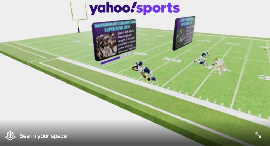 famous plays in past Super Bowls in Augmented Reality