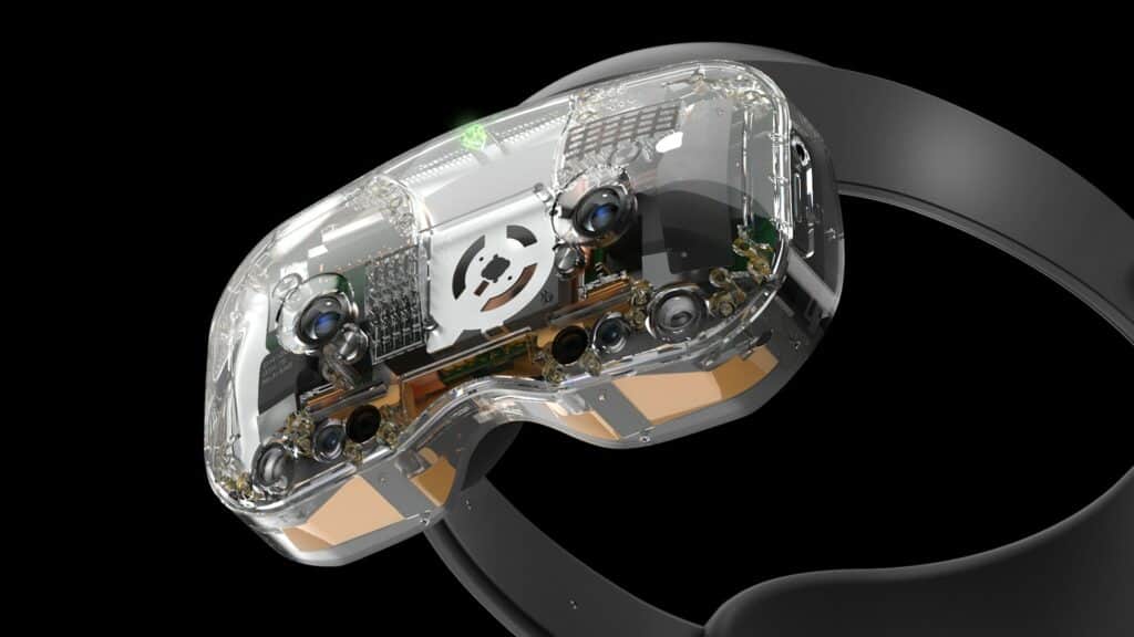 The Lynx headset with the optional transparent front face.