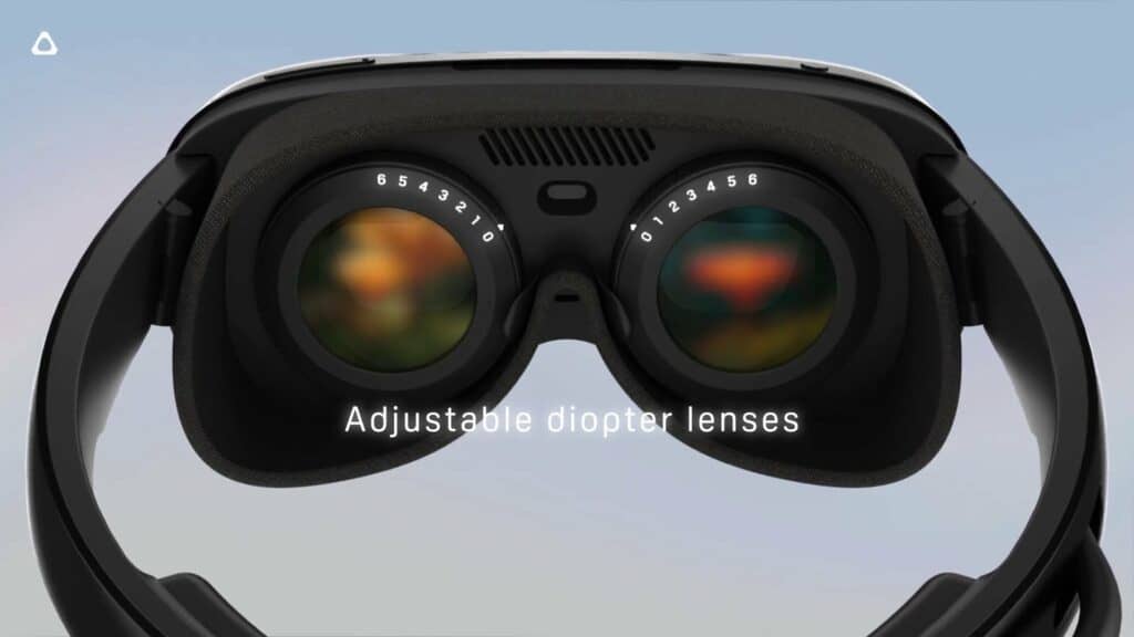 Adjustable diopter lenses on the Vive Flow