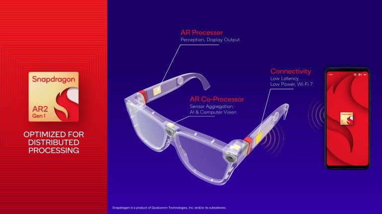 Qualcomm's new AR2 chip fits into multiple locations in AR Glasses frames.